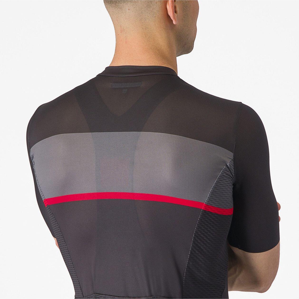 Maillot de manga corta Castelli Tradizione Gris/Rojo 5/7