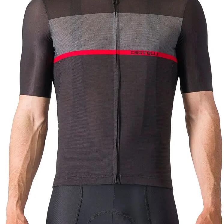 Castelli Tradizione Grey/Red short sleeve jersey