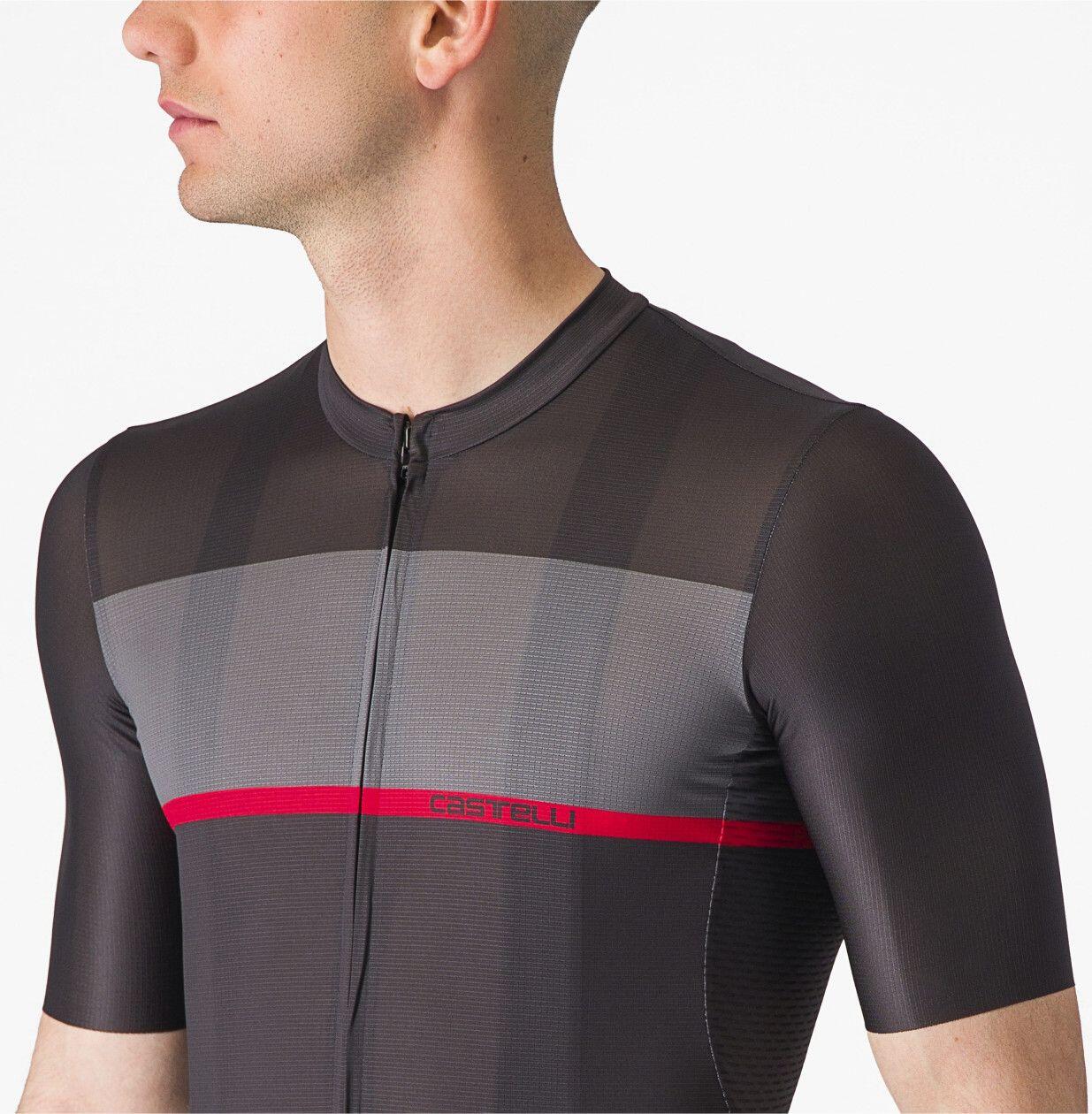 Maillot de manga corta Castelli Tradizione Gris/Rojo 6/7