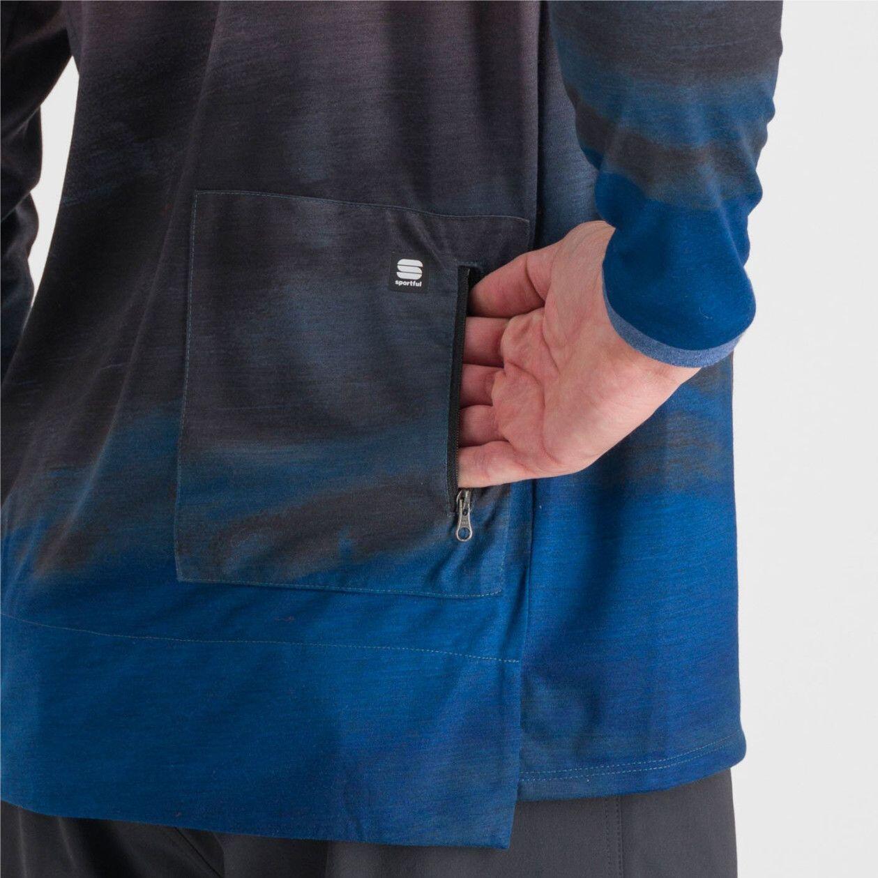 Sportful Flow Camiseta de manga larga Giara Azul/Rojo 3/4