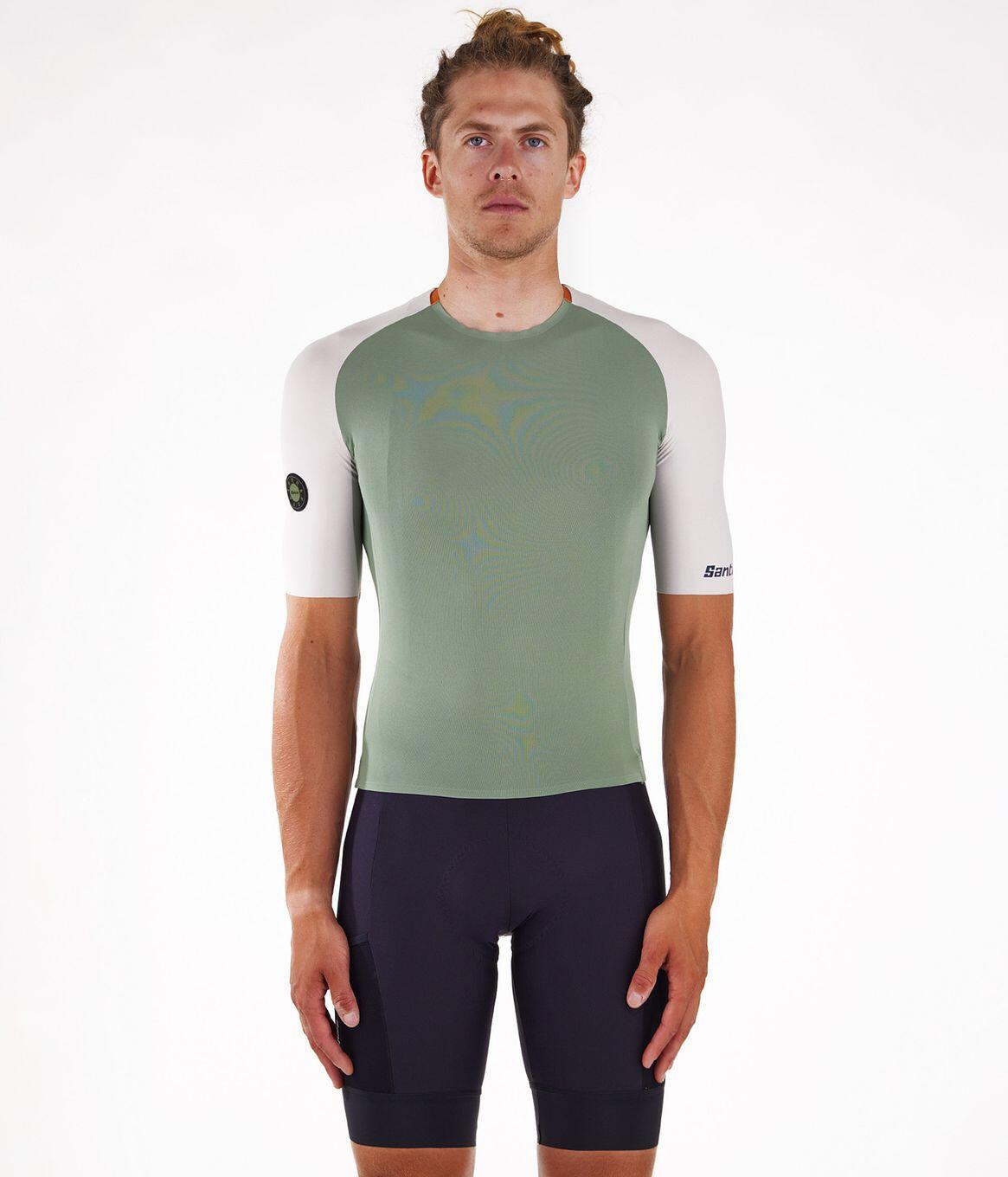 Unisex Kurzarmtrikot Santini Pelle Grün 2/5