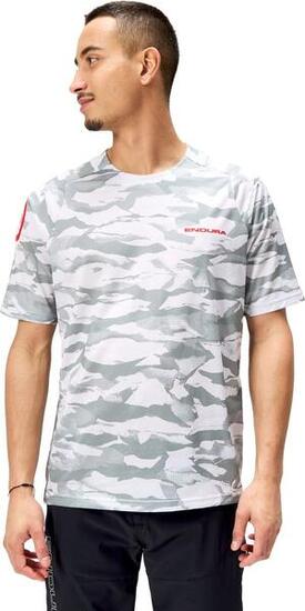 Maillot Manches Courtes Homme Endura Mountain Camo Gris