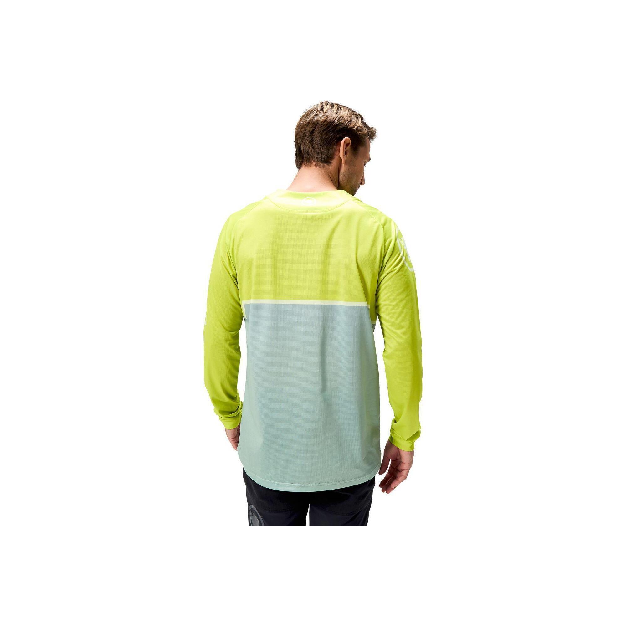 Tricou slim mânecă lungă imprimat, întărit la coate Lime Glas
