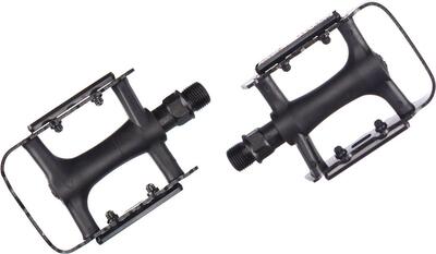 Coppia pedali flat NEATT MTB — corpo plastica e gabbia alluminio