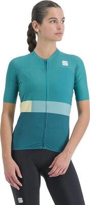 Sportful snap vrouwen trui korte mouw groen