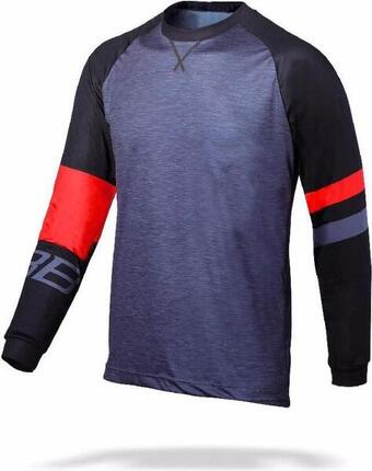 MTB-Trikot Langarm BBB answitchback Grau Schwarz Rot