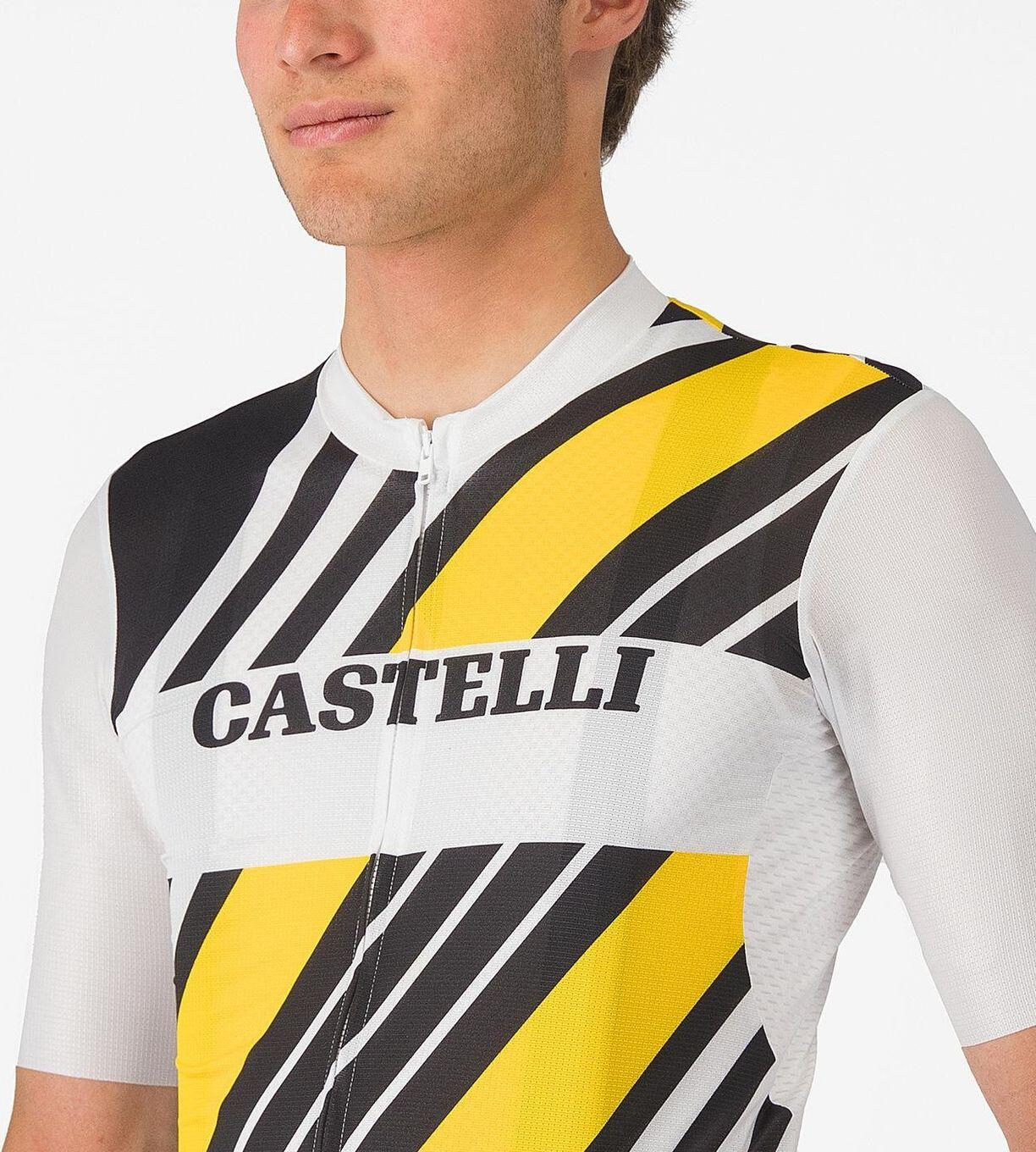 Maglia a maniche corte Heritage Castelli Uomo Nero Bianco Giallo 3/5