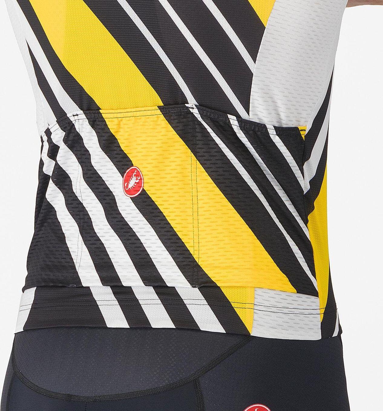 Maglia a maniche corte Heritage Castelli Uomo Nero Bianco Giallo 5/5
