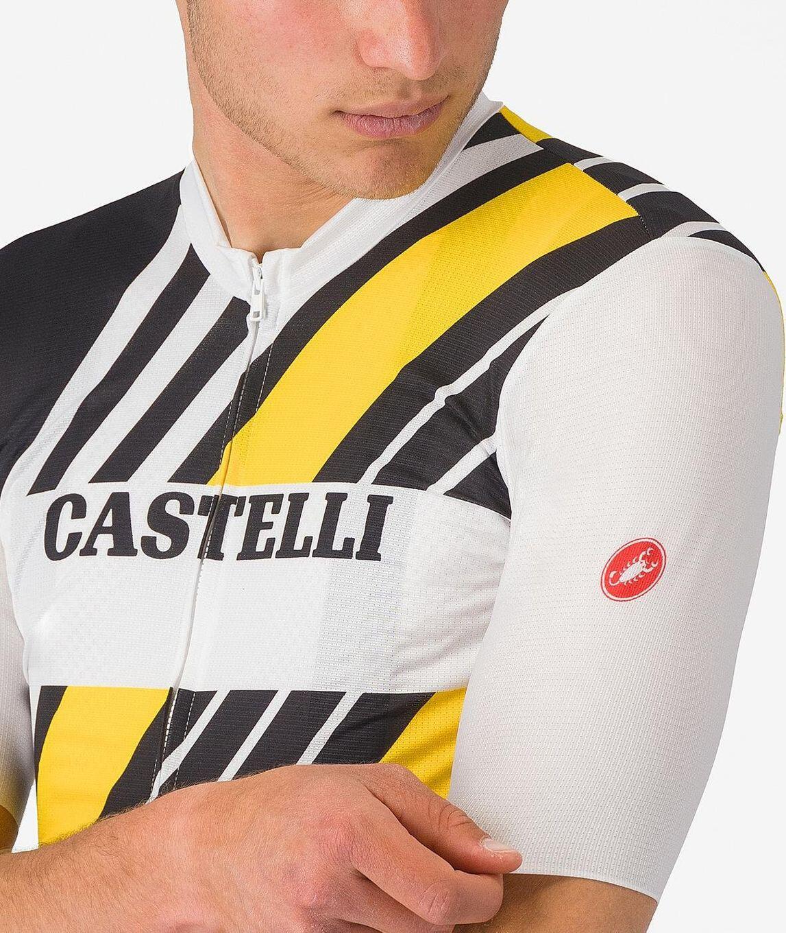 Maglia a maniche corte Heritage Castelli Uomo Nero Bianco Giallo 4/5