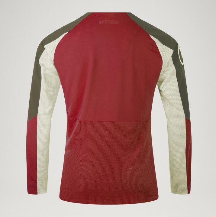 Maillot Manches Longues Endura MT500 Burner Lite Rouge/Vert 2/2