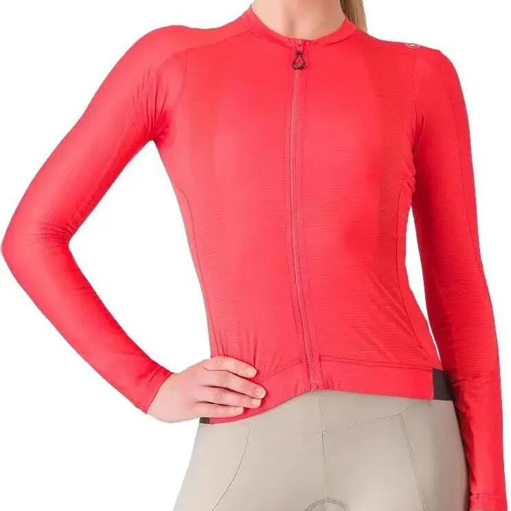 Castelli Espresso Women's Long-Sleeve Jersey ML Red Gray