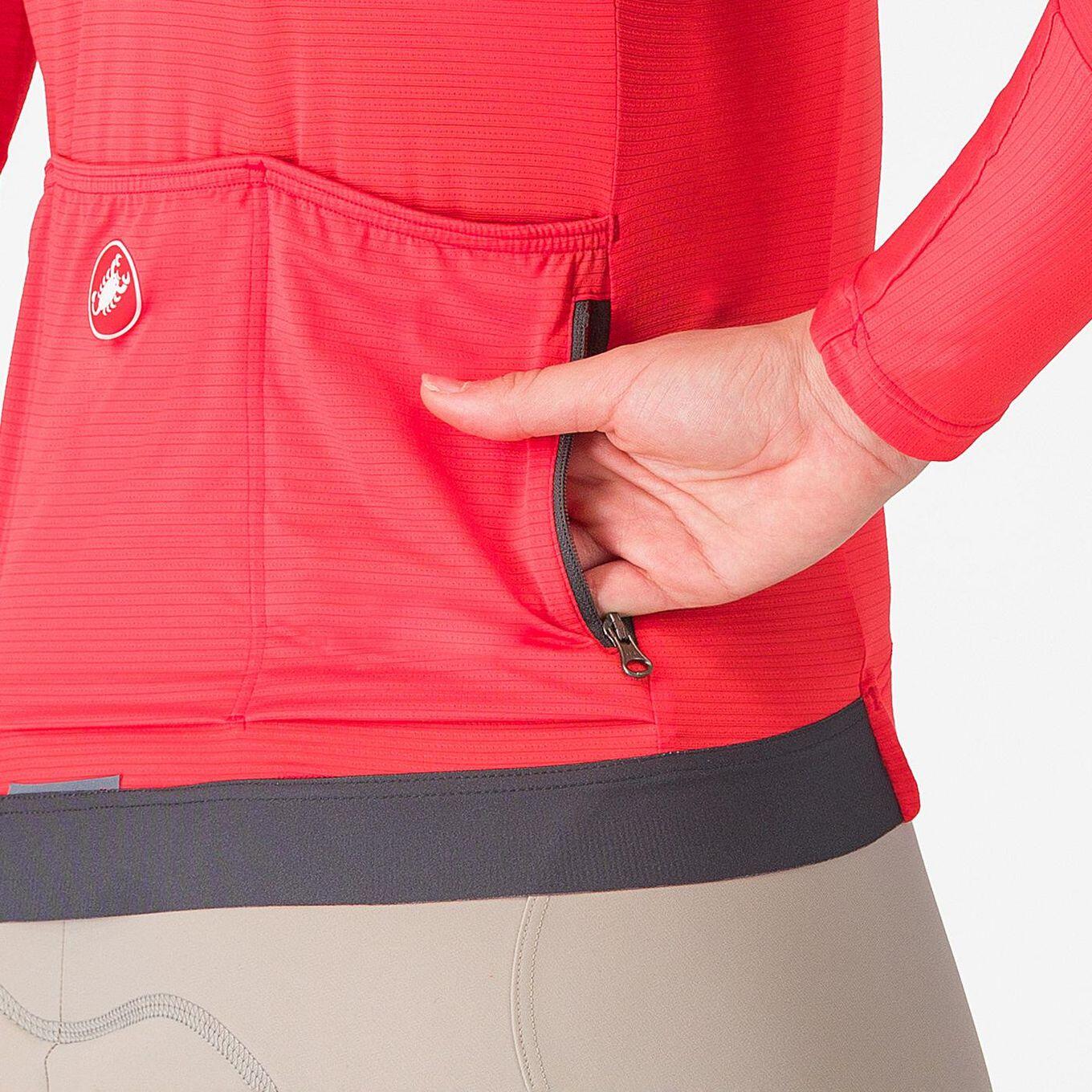 Castelli Espresso Damen-Langarmtrikot ML Rot Grau 4/5