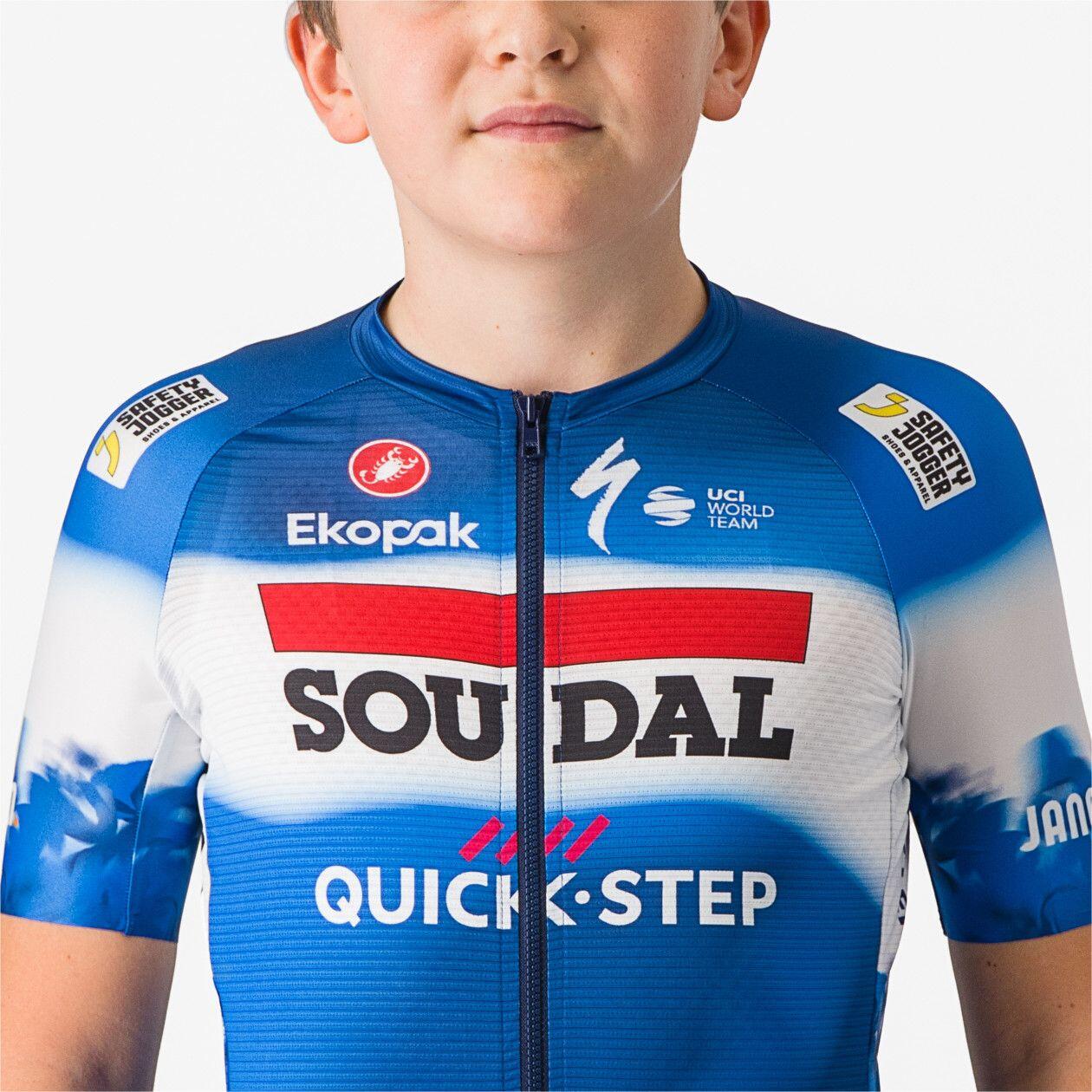 Castelli Aero Kid Soudal Quick-Step 2024 Korte Mouw Trui Blauw 4/7