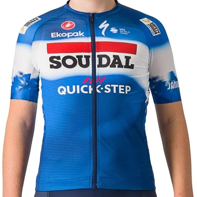 Child Short Sleeve Jersey Castelli Aero Kid Soudal Quick-Step 2024 Blue