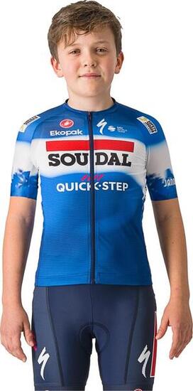 Maillot Manches Courtes Enfant Castelli Aero Kid Soudal Quick-Step 2024 Bleu