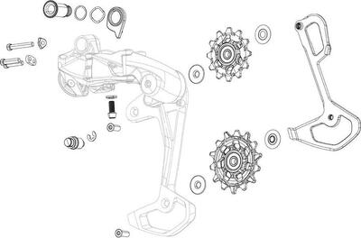 Sram gx t-type eagle axs gaffel + rollers