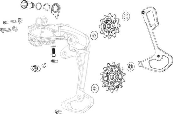 Chape Sram Dérailleur GX T-Type Eagle AXS + Galets
