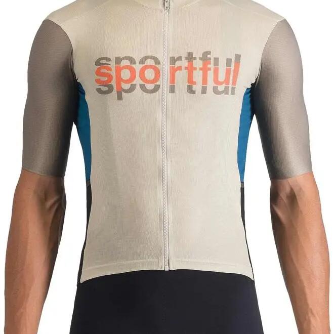 Sportful Supergiara Logo Short Sleeve Jersey Grey/Green