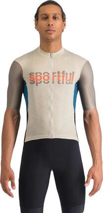 Maillot Manches Courtes Sportful Supergiara Logo Gris/Vert