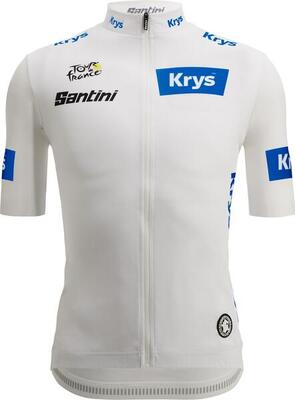 Santini best young tour de france 2025 jersey met korte mouwen wit