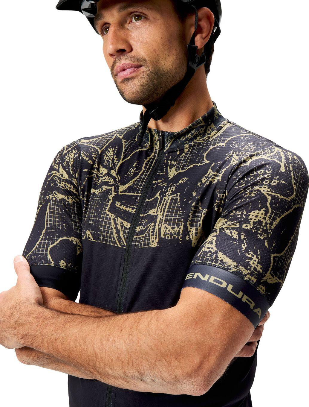 Herren Kurzarm Trikot Endura FS260 Floral Schwarz 3/7