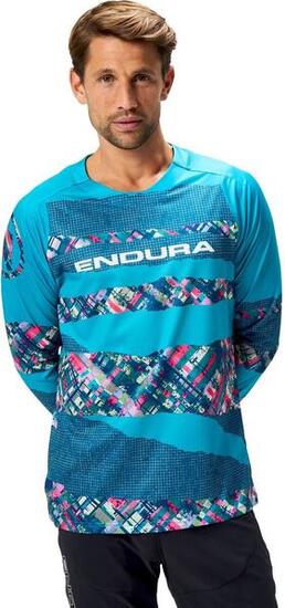 Endura Herren Langarm-Trikot Patchwork Limited Edition Blau