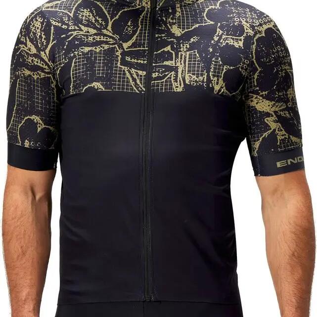 Men's Endura FS260 Floral Short Sleeve Jersey Black