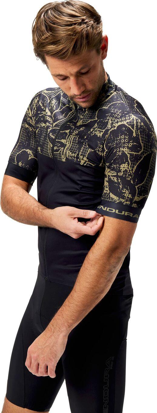 Herren Kurzarm Trikot Endura FS260 Floral Schwarz 6/7