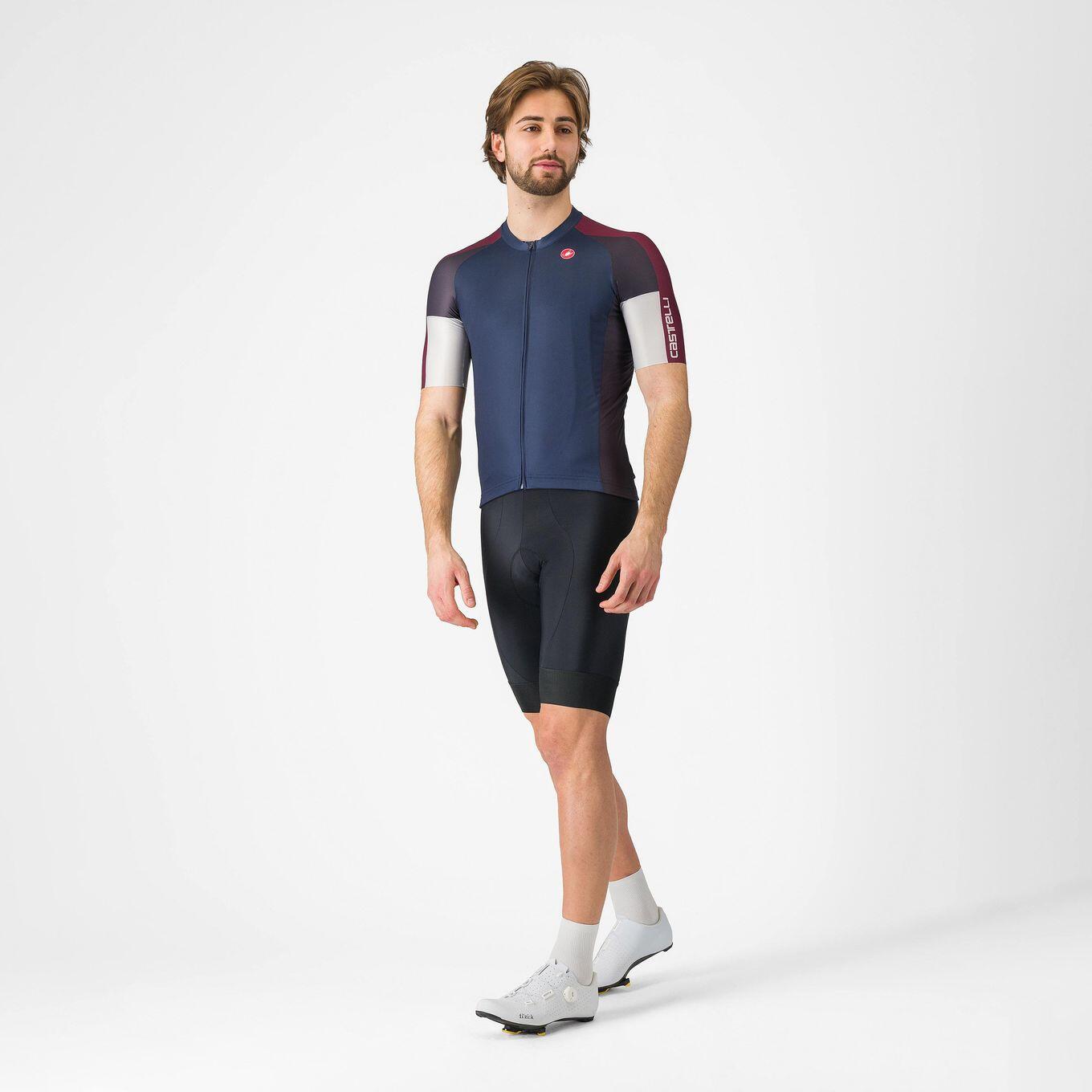 Tricou ciclism maneca scurta regular fit - Entrata 6 Jersey - albastru | bordo 6/6