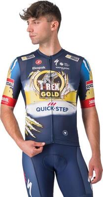 Maglia a manica corta Castelli Competizone 3 Soudal Quick-Step Blu/Giallo