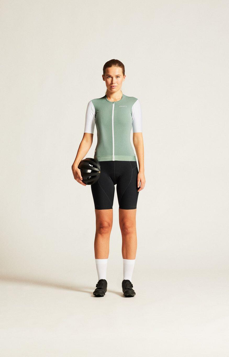 Camisola de manga curta Craft ADV Aero Green/White para mulher 5/7