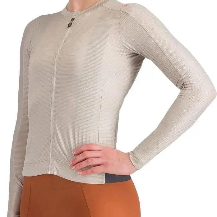Women's Espresso Long-Sleeve Jersey in Beige and Gray