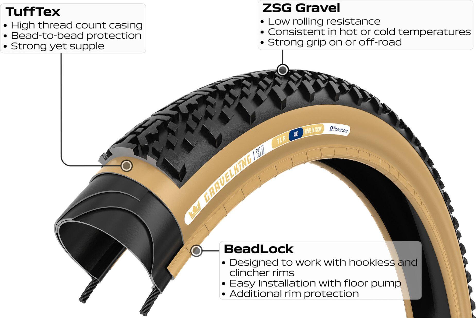 Pneu Gravel Panaracer GravelKing X1 700 mm Tubeless Ready Souple ZSG Gravel Comp 4/5
