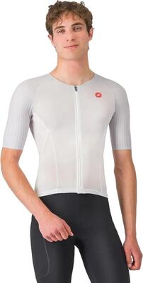 Castelli free speed 3 race top heren jersey met korte mouwen wit grijs