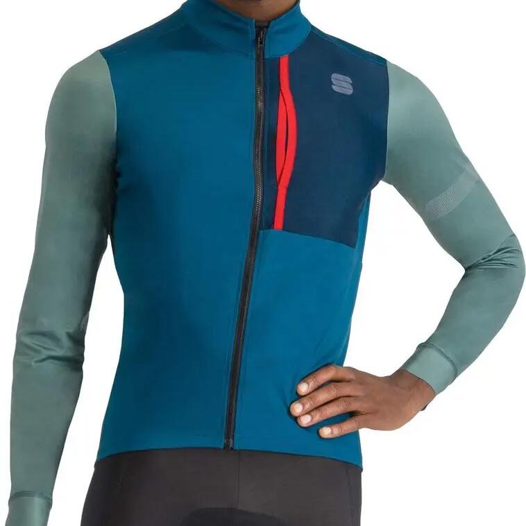 Sportful Supergiara Thermal Blue/Green long sleeve jersey