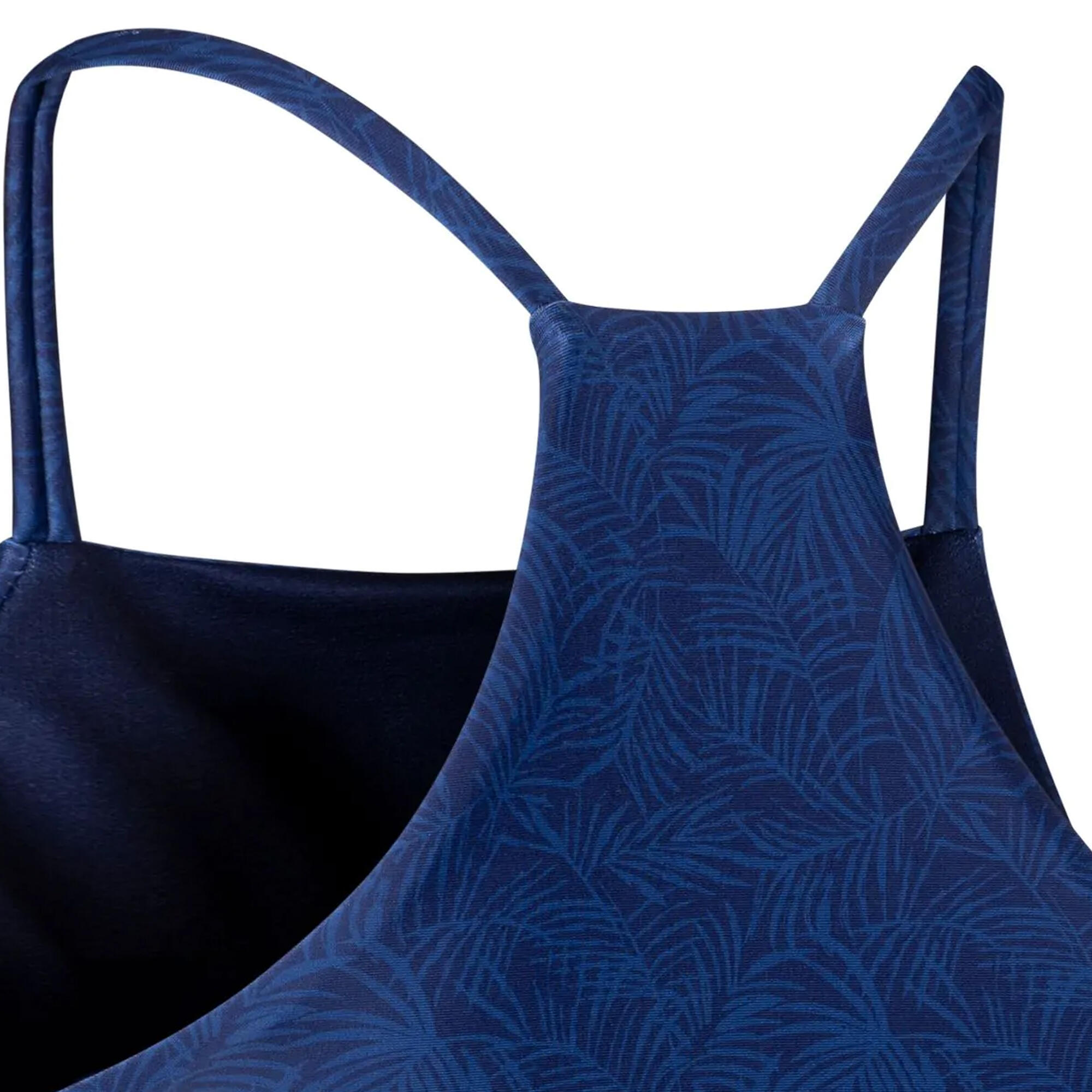 Haut De Bain Motif/style Feuille De Palmier HARLOW Femme (Bleu) 4/5