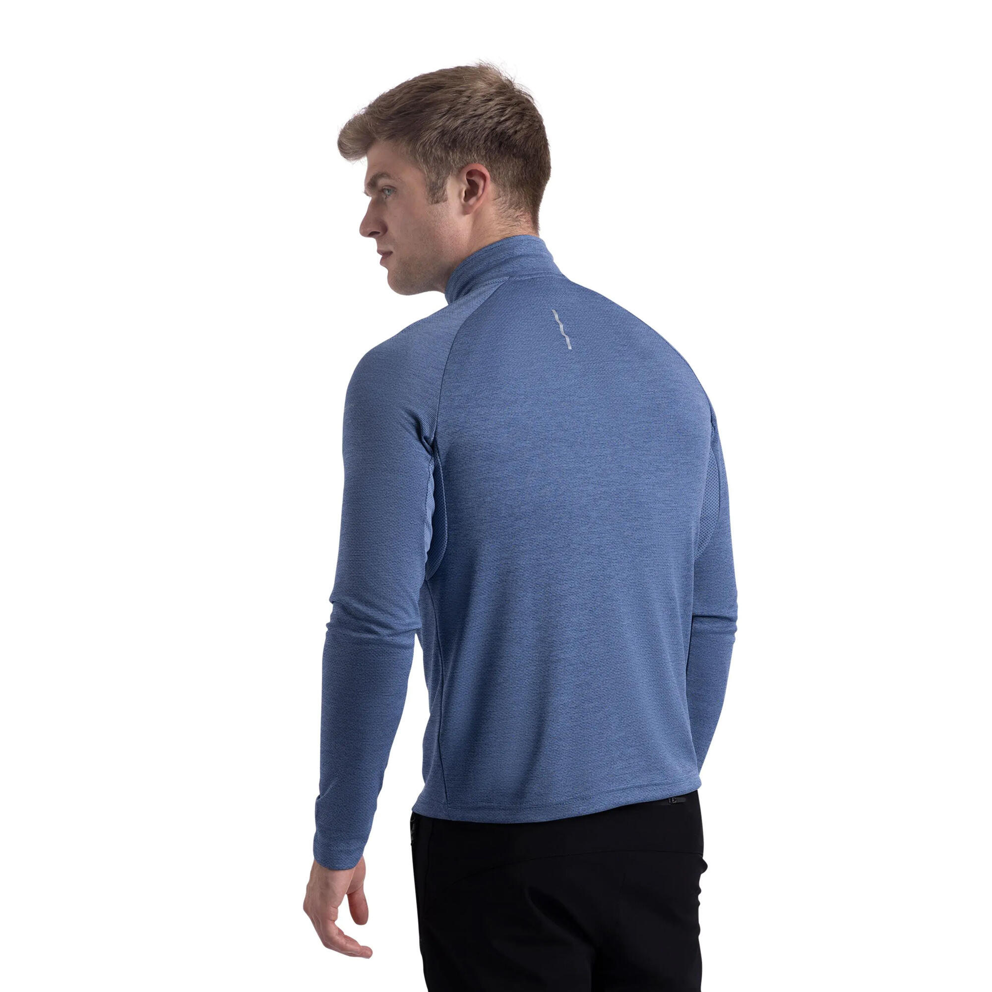 Haut Manches Longues Col Montant Zippé VALIN Homme (Bleu Chiné) 3/5