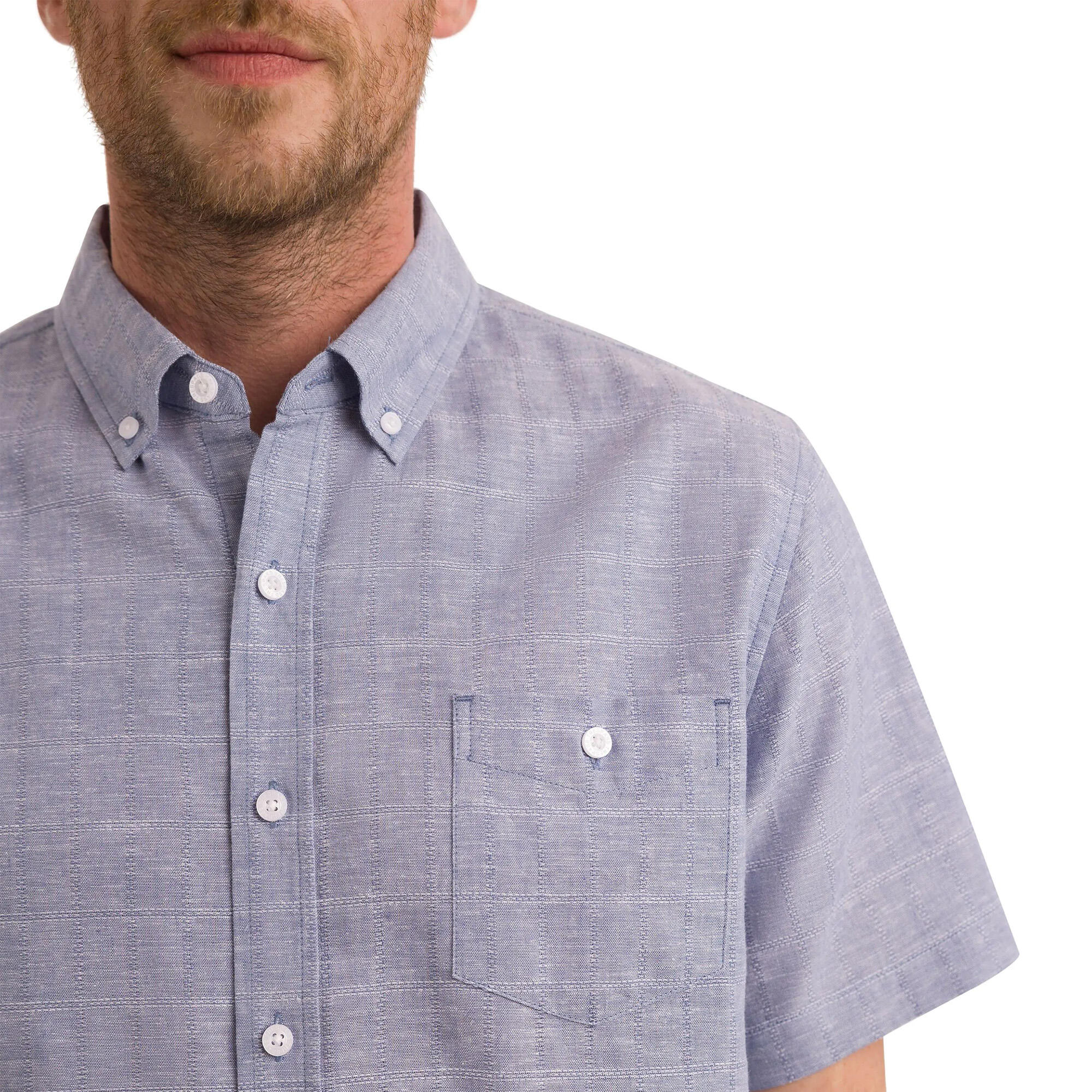 Camicia Maniche Corte Uomo Trespass Lenard Foschia Blu 4/5