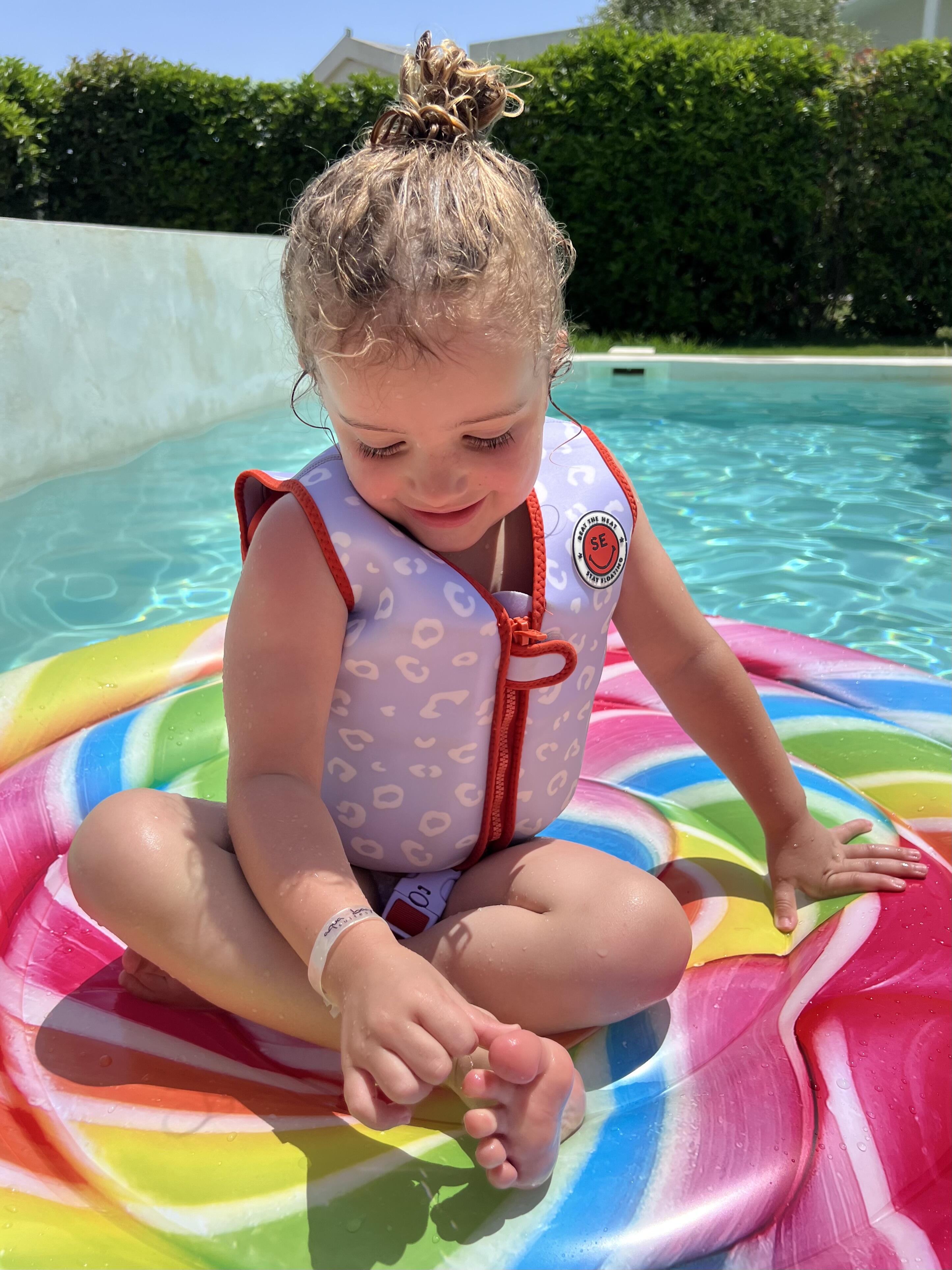 Gilet de natation - Lila Leopard - 3/6 Ans 3/7