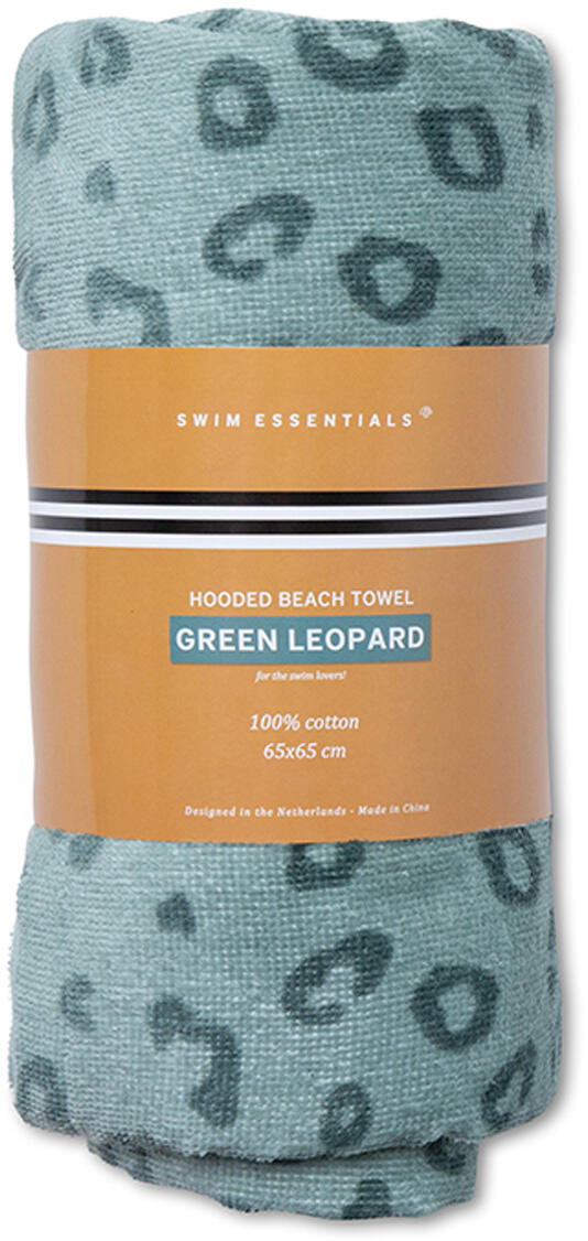 Swim Essentials Badetuch aus Baumwolle, Grün, Leopard, 135 x 65 cm 3/6
