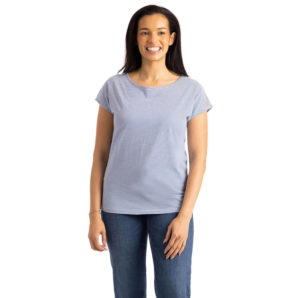 Womens/Ladies Mirela Striped Top (Coastal Blue)
