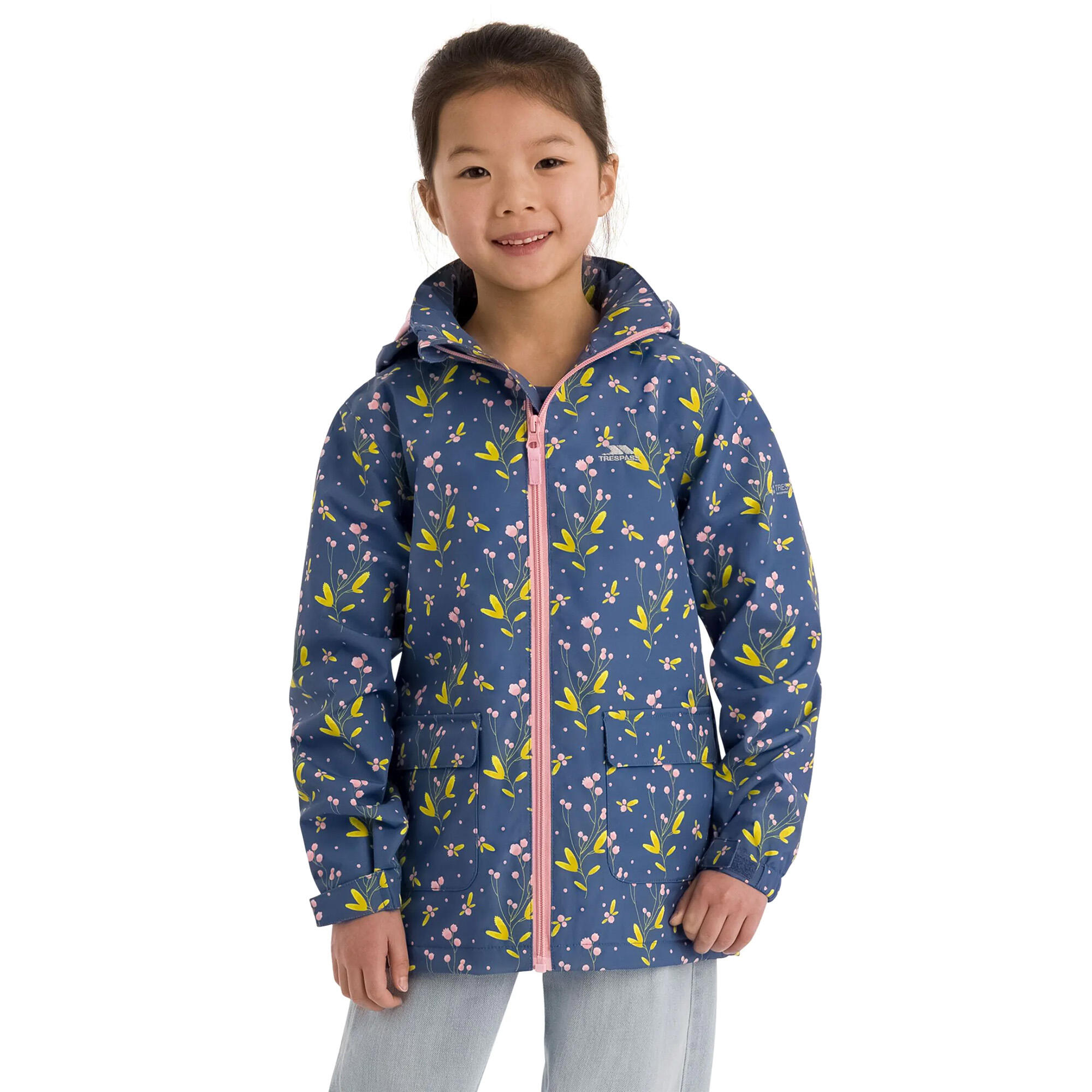 Girls Micaella Waterproof Jacket (Bluestone) 4/5