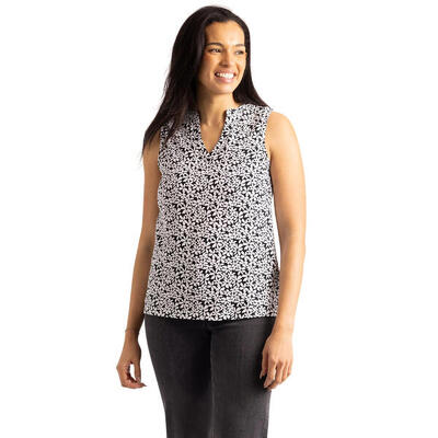 Dames kaylyn bedrukt vest top (zwart)
