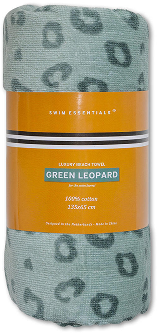 Swim Essentials Badetuch aus Baumwolle, Grün, Leopard, 135 x 65 cm 5/6