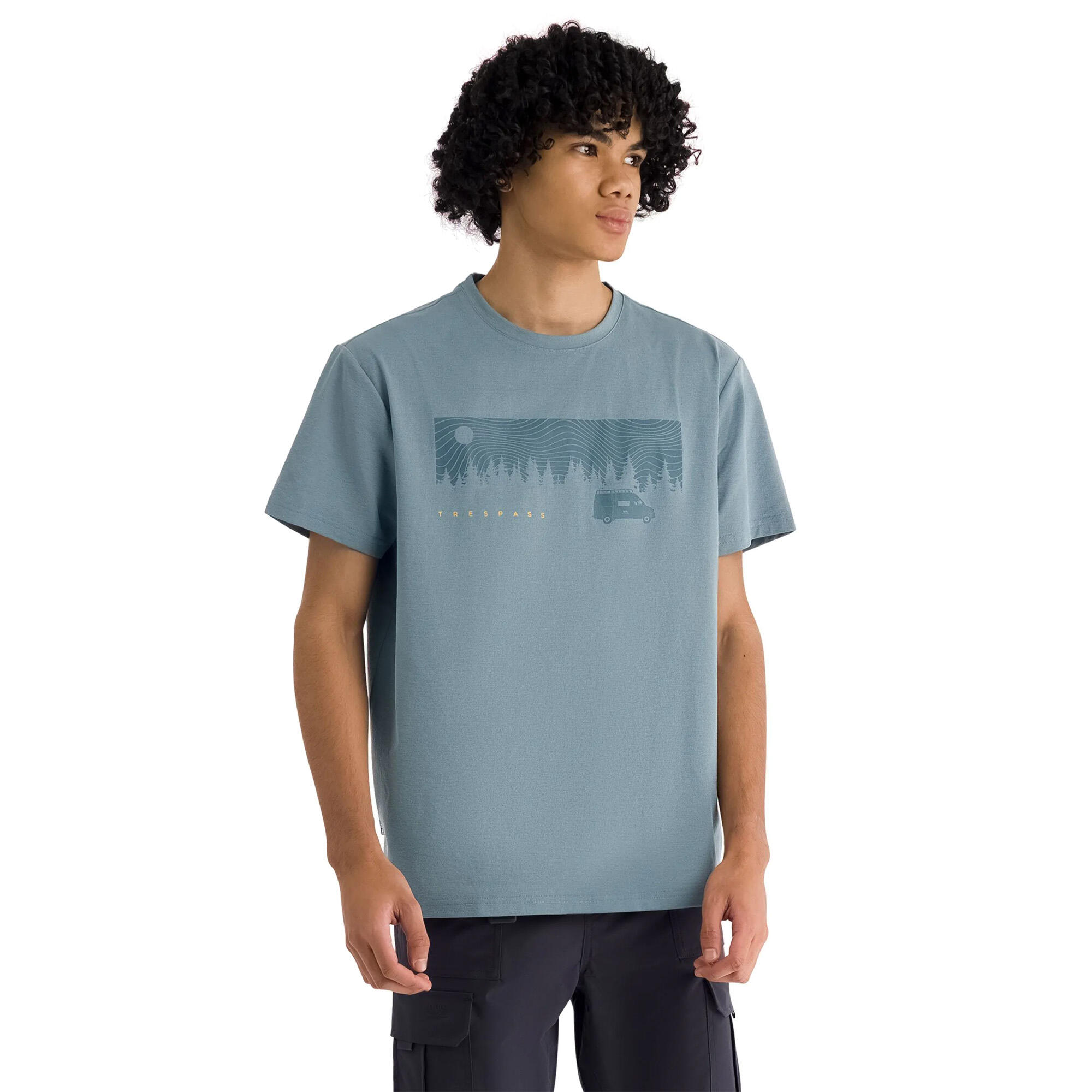 T-Shirt para Casual Manga Curta Jacub Homem (Azul de lago) 3/5