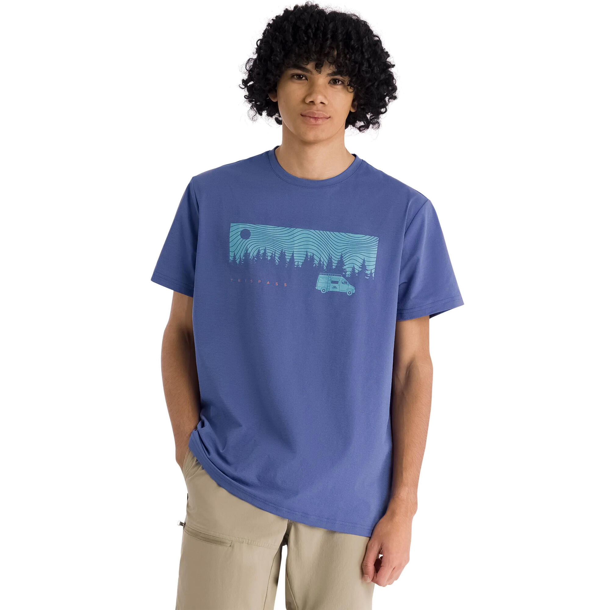 Tshirt Décontracté Manches Courtes JACUB Homme (Bleu Clair) 3/5