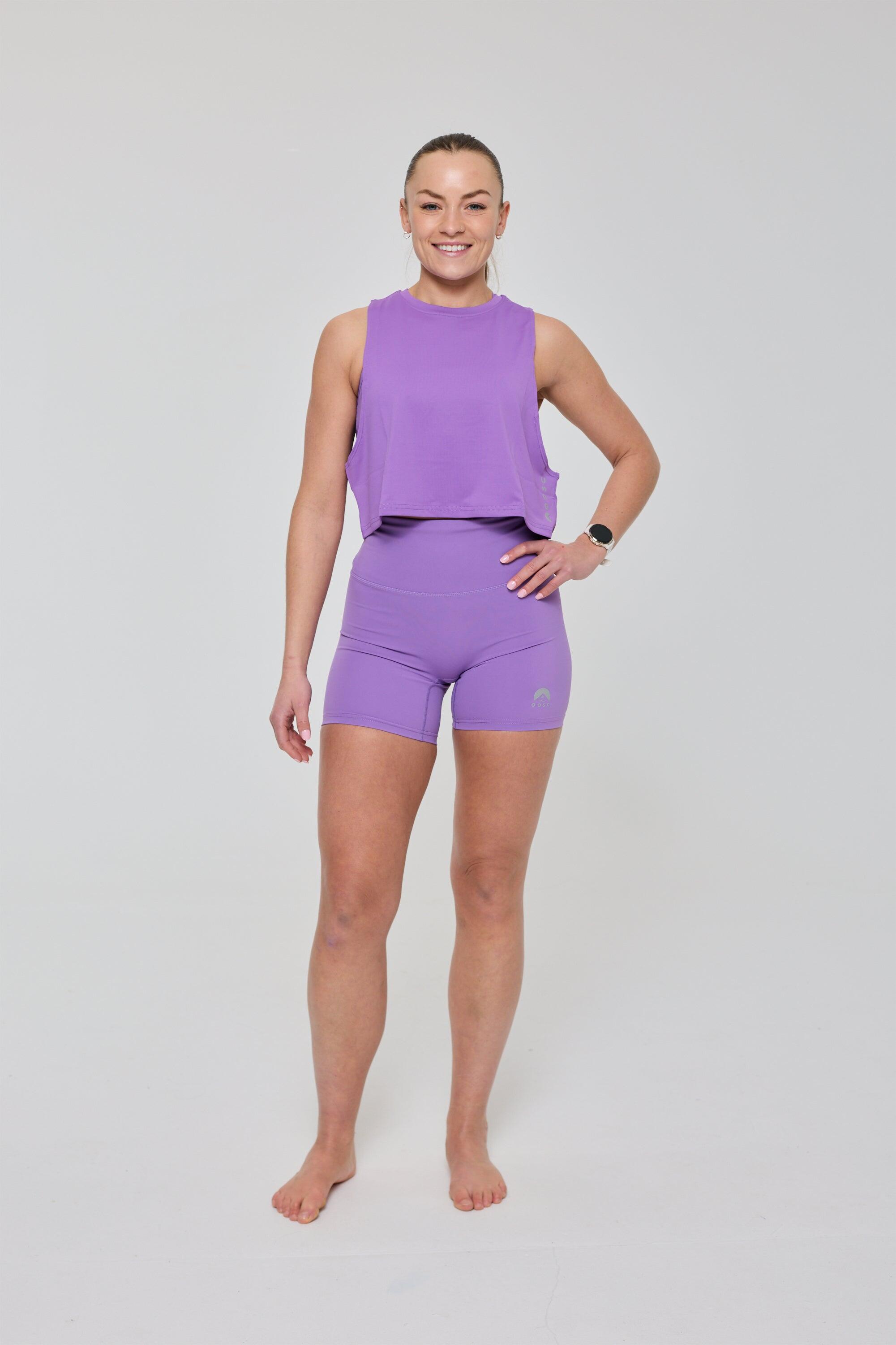 Dames Fitness Shorts Hoge Taille Infinite Lila 3/6