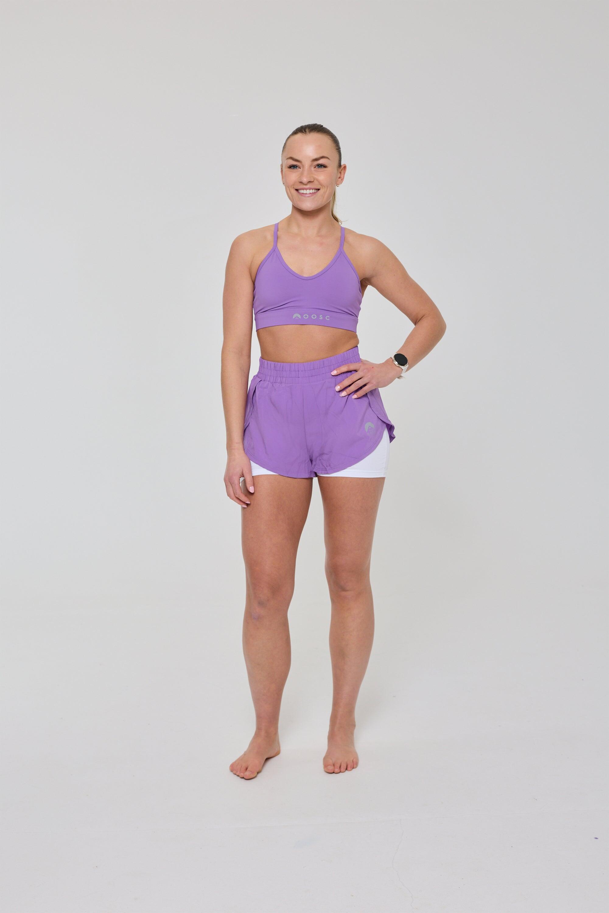 Dames Running Shorts 2-in-1 Elite Lila 4/7