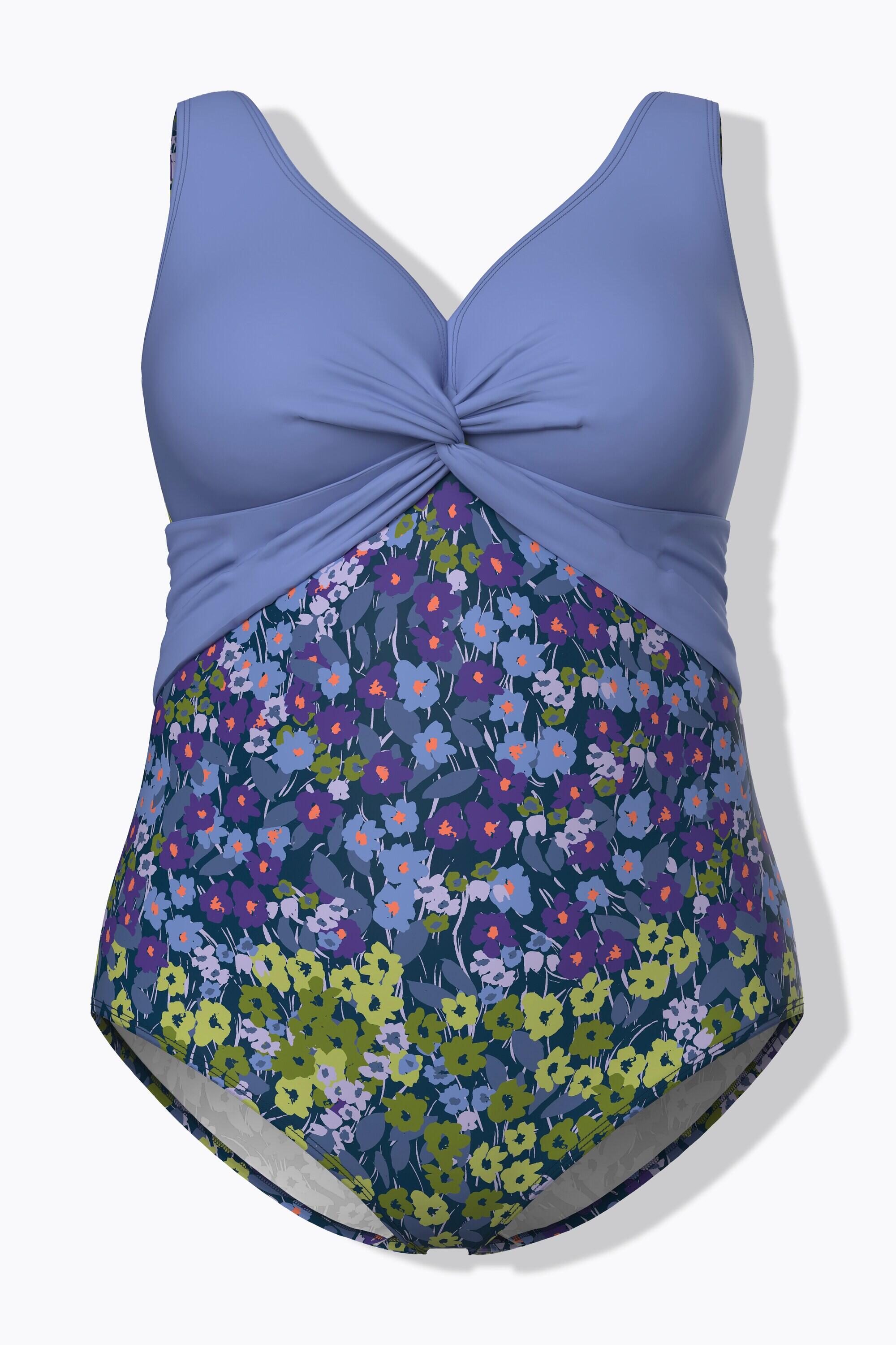 Dames Badpak bloemen zachte cups sierknoop gerecycled 7/7
