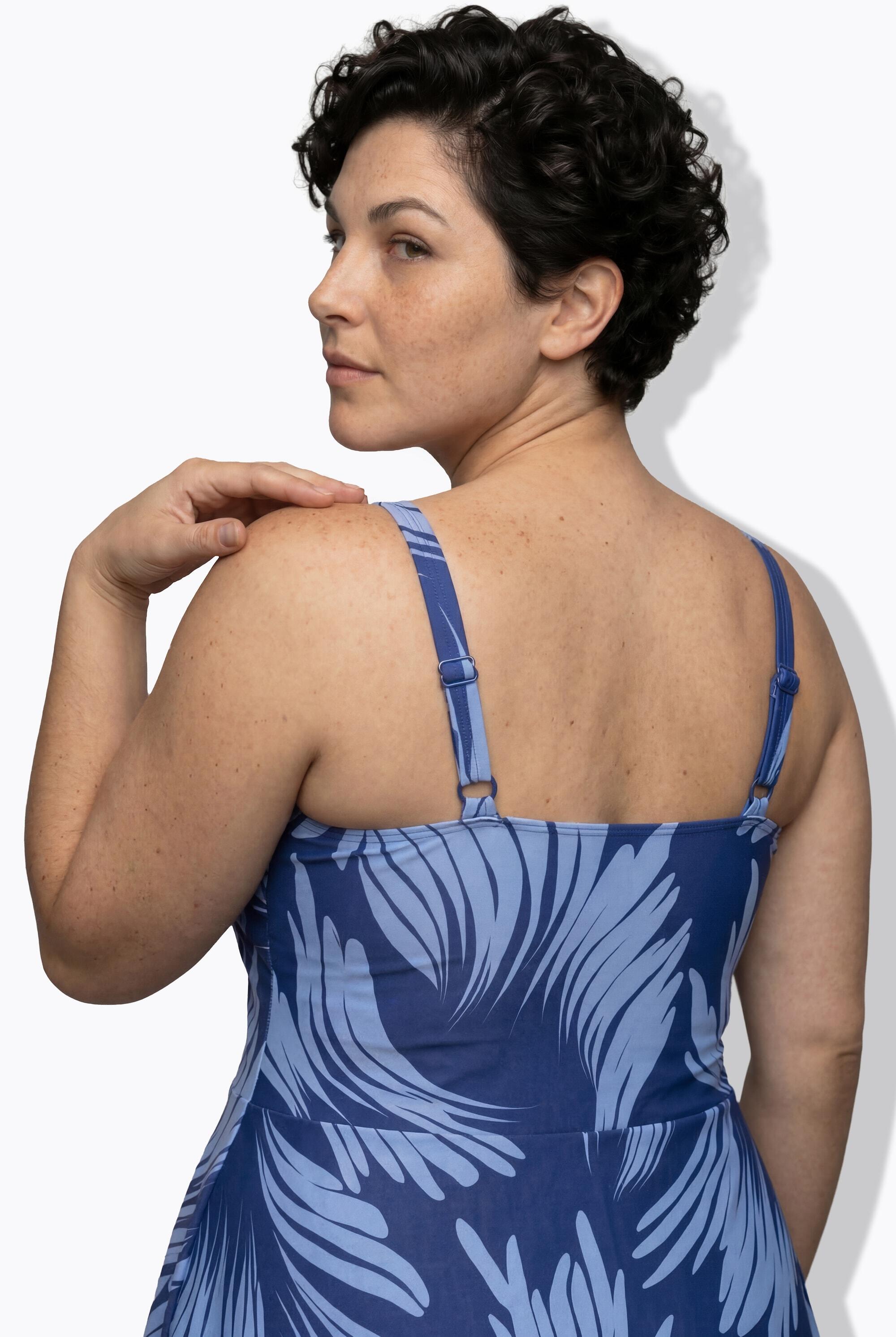 Femme Robe de bain avec short. Bonnets souples effet drapé. Matière recyclée 4/7